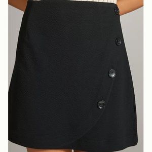 Maeve Knit Mini Wrap Skirt black XS